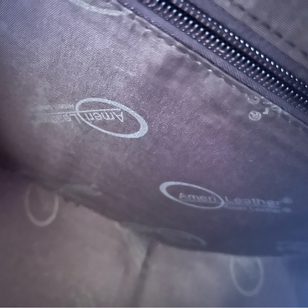 Pink crocodile American Leather handbag with crossbody strap